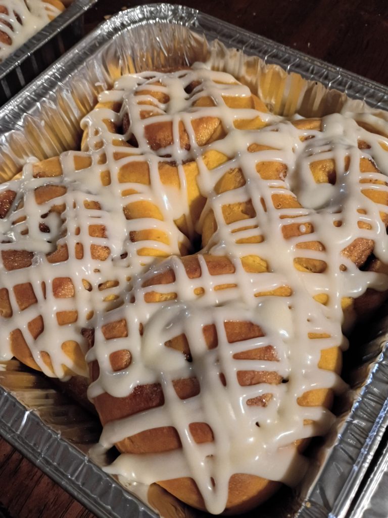 pumpkin spice rolls with cream cheese icing