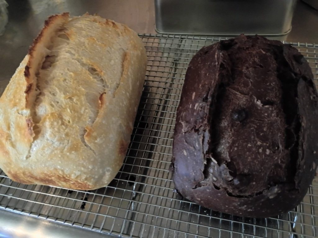 white and black sourdough